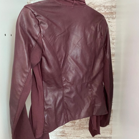 Blank NYC Maroon Faux Leather Sweater - Picture 5 of 5